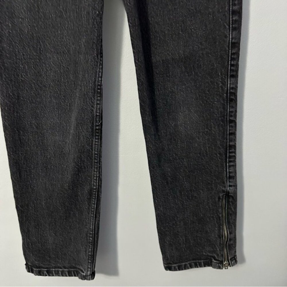 Social Tourist Black Zip Hem Straight Jeans W26 Y2K Grunge Streetwear - Picture 5 of 11